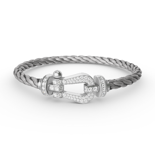 [Royal&Vicky]FORCE LARGE HORSESHOE FULL DIAMOND BRACELET SILVER
