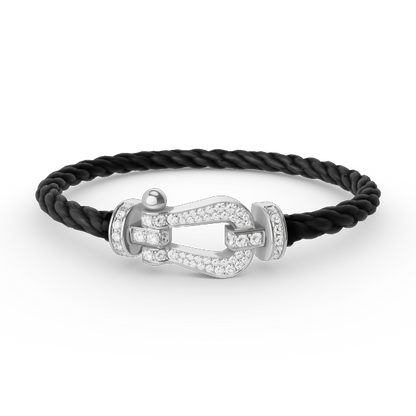 [Royal&Vicky]FORCE LARGE HORSESHOE FULL DIAMOND BRACELET SILVER