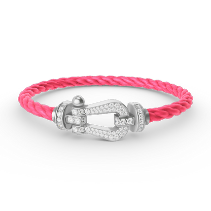 [Royal&Vicky]FORCE LARGE HORSESHOE FULL DIAMOND BRACELET SILVER