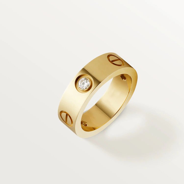 [Royal&Vicky]LOVE RING 5.5MM 3 DIAMONDS PINK GOLD