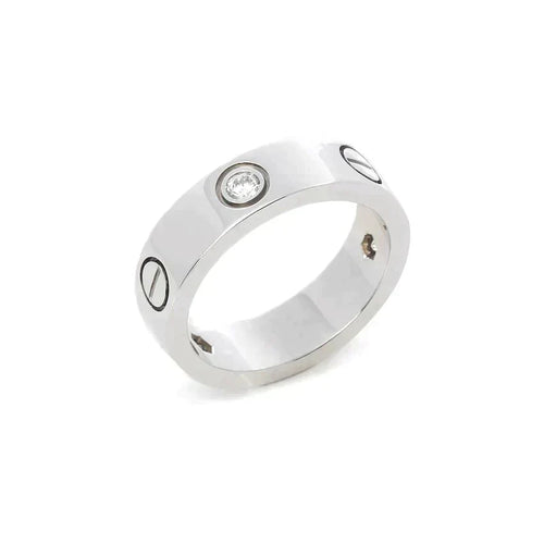 [Royal&Vicky]LOVE RING 5.5MM 3 DIAMONDS SILVER