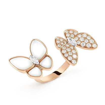 [Royal&Vicky]TWIN BUTTERFLY DIAMOND MOP RING