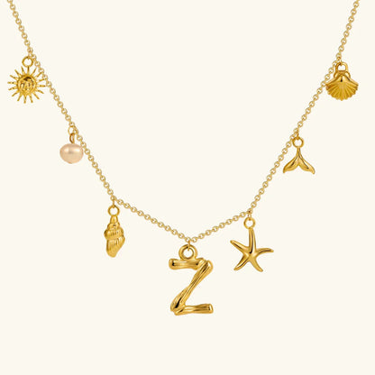 [Royal&Vicky]Avaria Ocean Initial Necklace