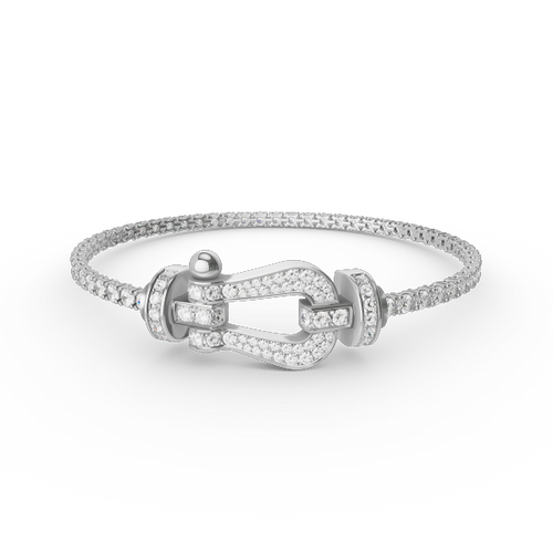 [Royal&Vicky]FORCE  LARGE HORSESHOE FULL DIAMOND TENNIS BRACELET