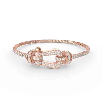 [Royal&Vicky]FORCE  LARGE HORSESHOE FULL DIAMOND TENNIS BRACELET